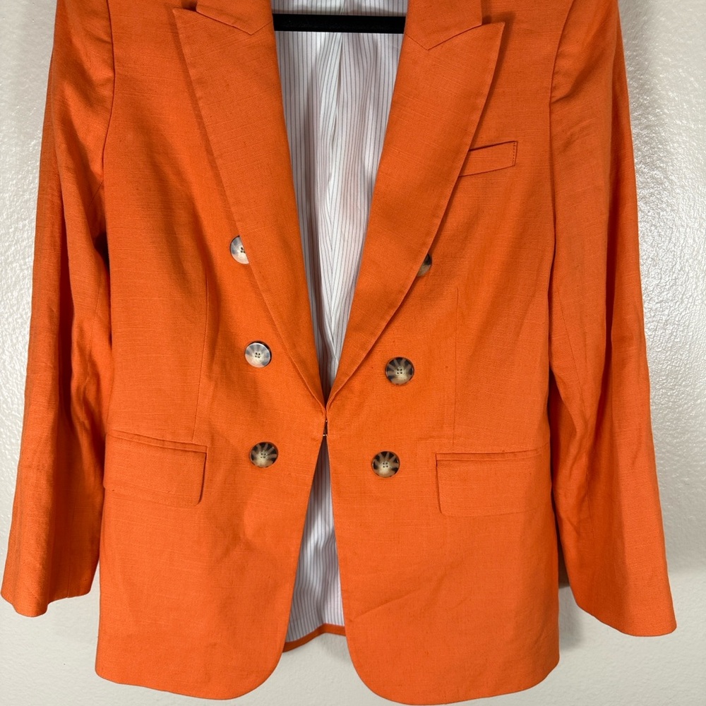 Veronica Beard Bexley Orange Dickey and Franzi Linen Short Set - Picture 7 of 16
